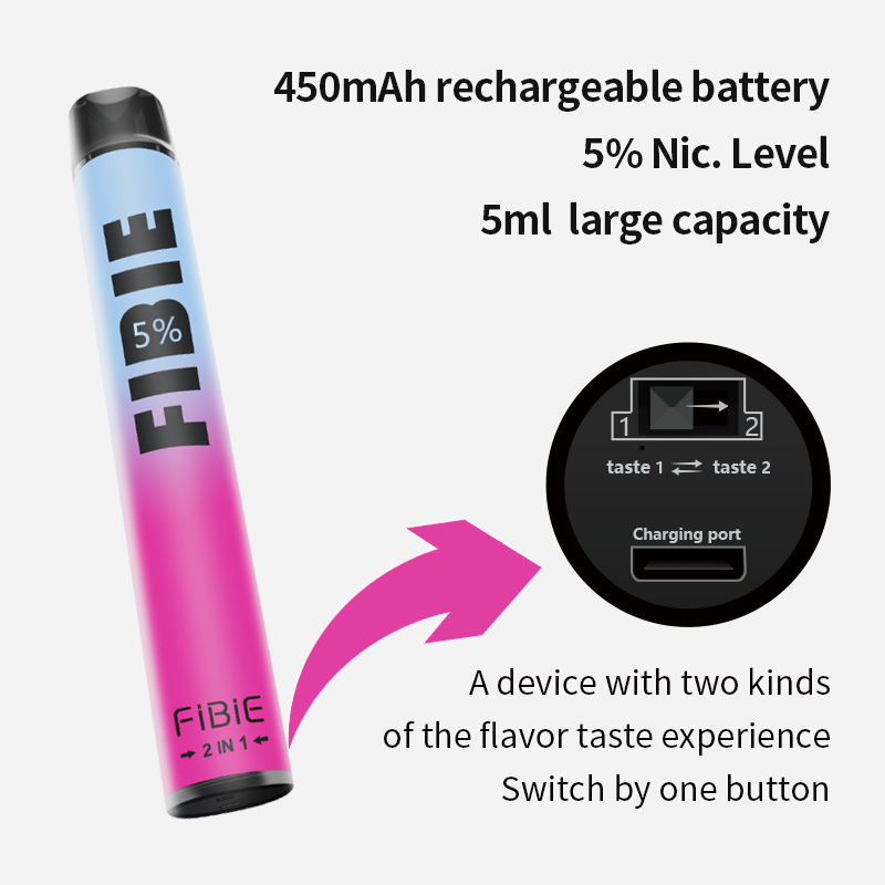

Disposable vapes bar 1200 Puff FIBIE 5ml Pre-filled Smoking oil Pods 450mAh Disposable Battery Box Packaging