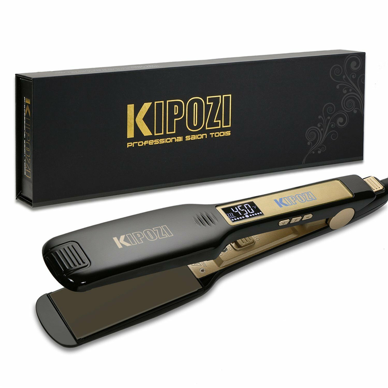 

KIPOZI Hair Straightener Flat Iron Tourmaline Ceramic Professional Culer Salon Steam Care 220211