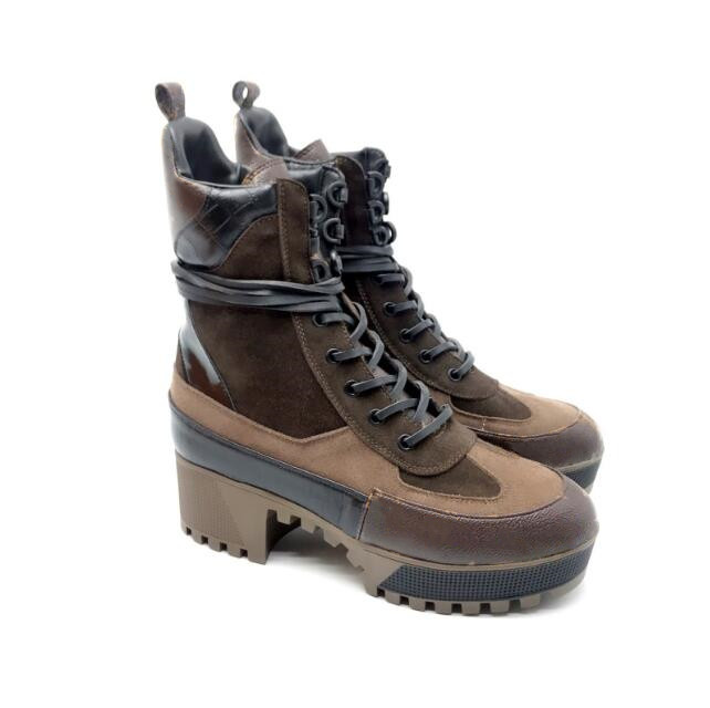 

High Quality Women Chunky Heel Fashion Martin Boot Real Cow Split Genuine Leather Snow Boots Shoes, Beige