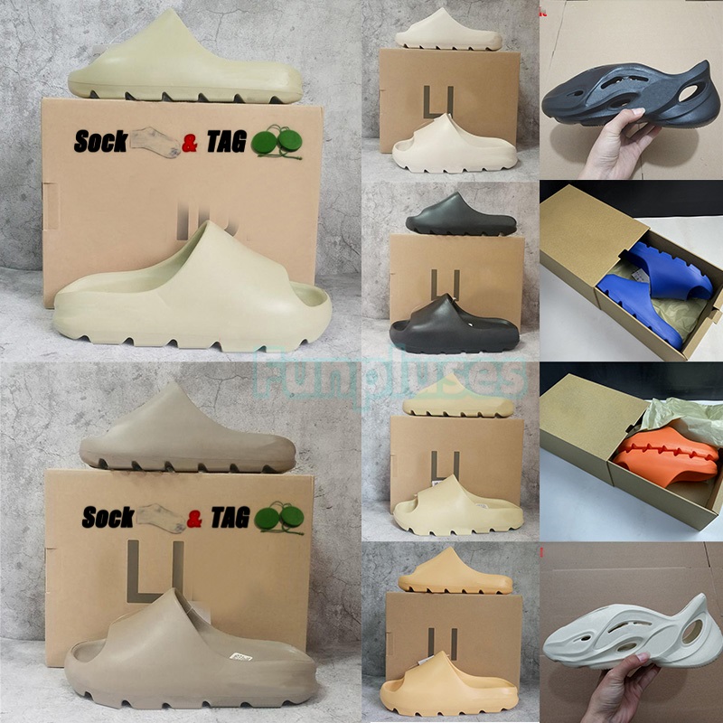 

Yeesy Big Size 47 Slippers For Men Women Designers Slides Pure Resin Enflame Orange Sand Bone Foam Sandals Runner Ararat Black Holes Loafers
