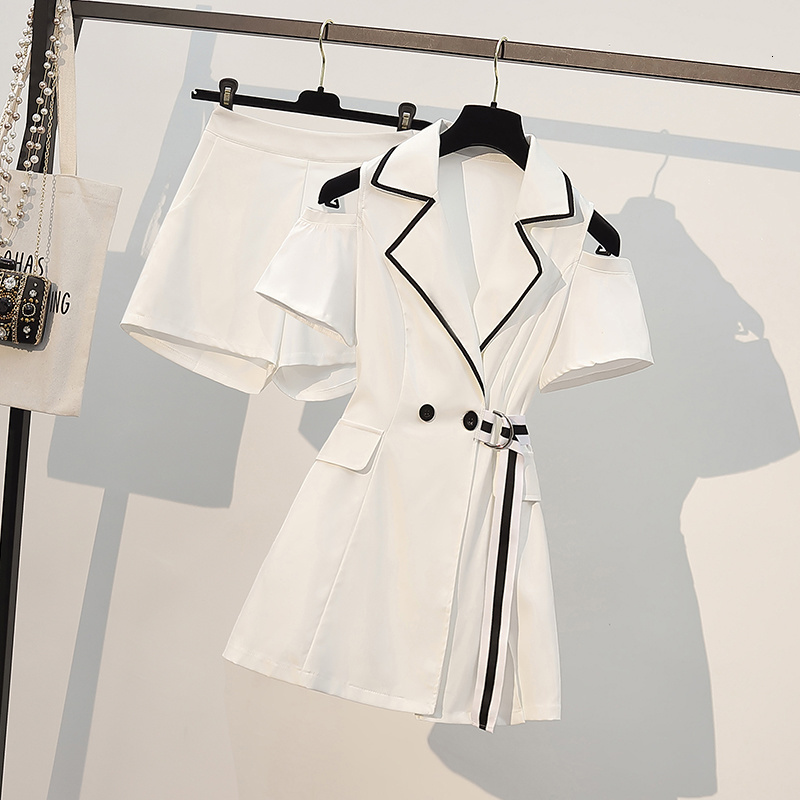 

Women's Two Piece Pants ensemble of summer clothes, plus size, blazer, elegant, set clothes with shoulder, short sleeve, gowns and shorts, suits 6UBD, 1# shoe box