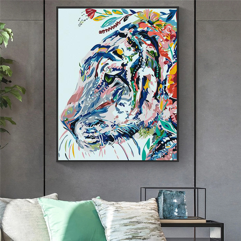 

Abstract Colorful Cow n Tiger Canvas Painting Posters Print Unique Wall Art Pictures For Living Room Bedroom Kids Room Aisle