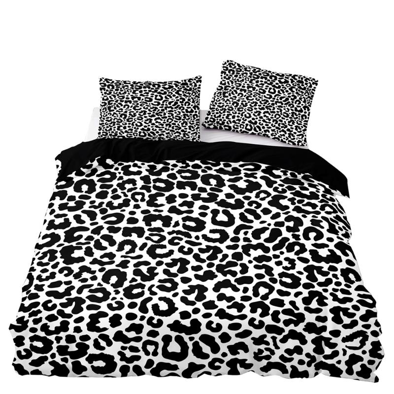 

Bedding Sets Luxury Style Set 220x240 Black And White Leopard Duvet Cover With Pillowcase Premium Quilt Bed, D-p-92