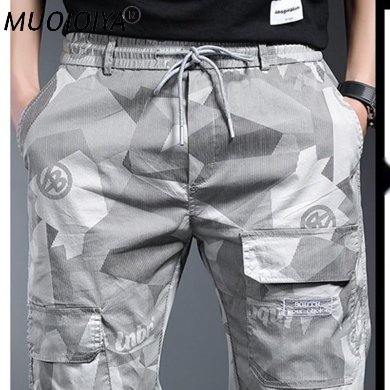 

Men's Pants Thin Cargo Men Jogger Elastic Waist Fashion Camo Jogging For Man Summer 2022, Black