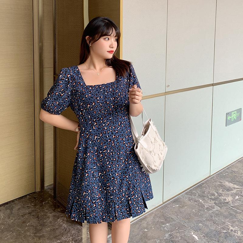 

Plus Size Dresses Summer 2021 Ladies Party Korean Fashion Long Dress Big, Blue