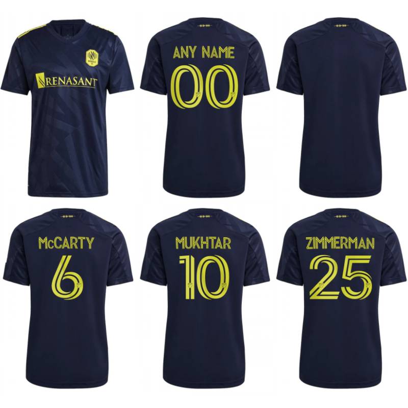 

2021 Nashville SC Soccer Jersey 2021/22 #10 MUKHTAR ZIMMERMAN Uniform Mens #8 LEAL #6 McCARTY Football Shirts, Black;yellow