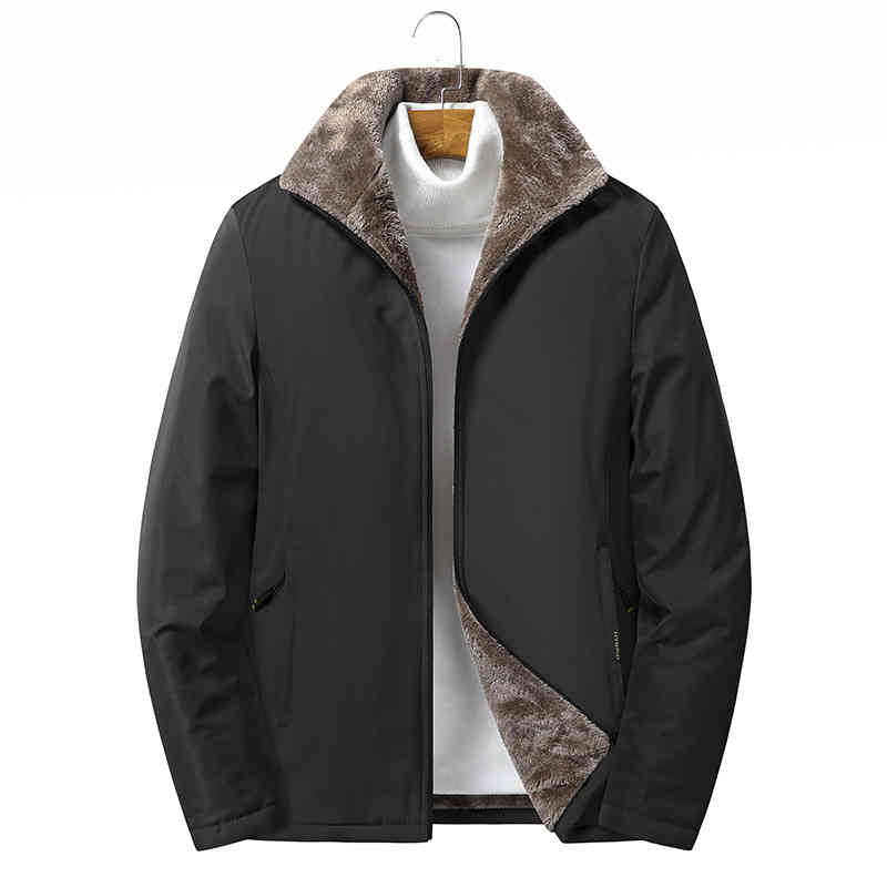 

autumn new winter cotton padded et dad's plush thickened cloth middle-aged and elderly warm men's wear, Black
