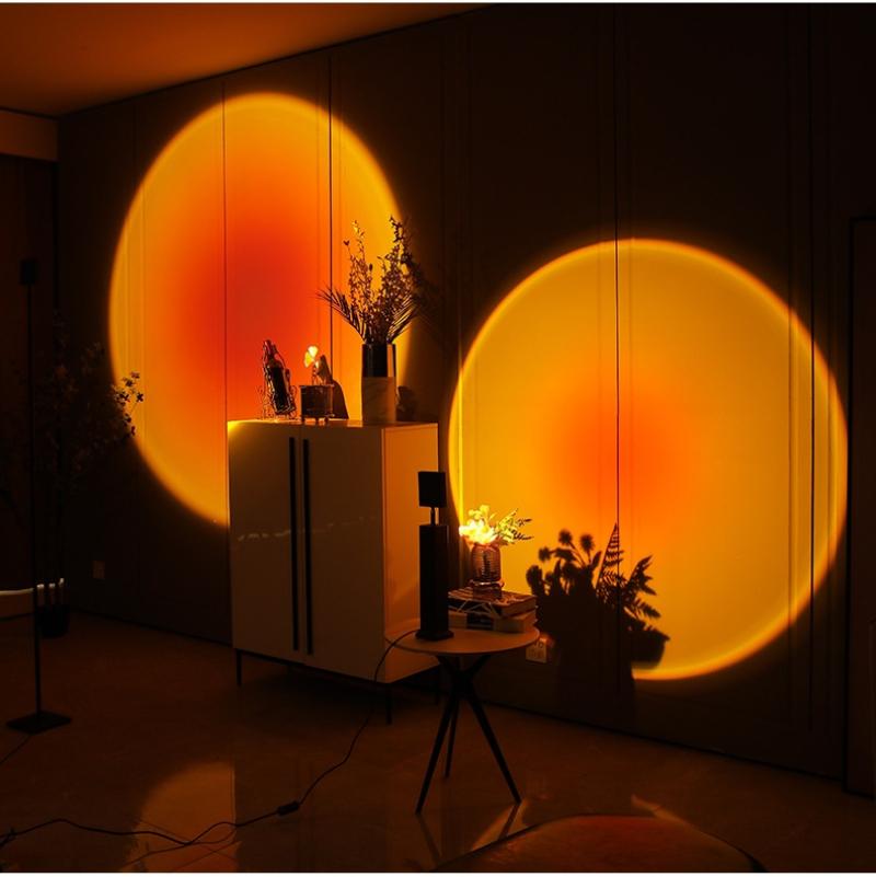 

Night Lights Rainbow Sunset Red Projector Led Light Sun Projection Desk Lamp For Bedroom Bar Coffee Store Wall Decoration Lighting