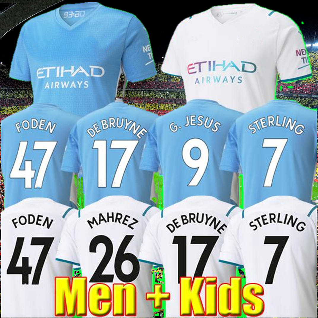 

Fans Player version Manchester soccer jersey 21 22 G. JESUS CITY STERLING FERRAN DE BRUYNE foden 2021 2022 football shirts MAN uniform men + kids kit sets, Home ucl