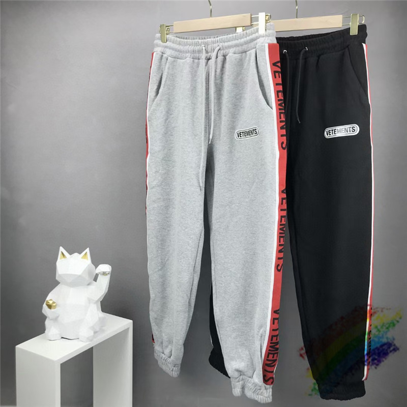 

2021fw Sweatpants Men Women 1 Top Quality Drawstring Red Pants Plus Velvet Trousers, Black