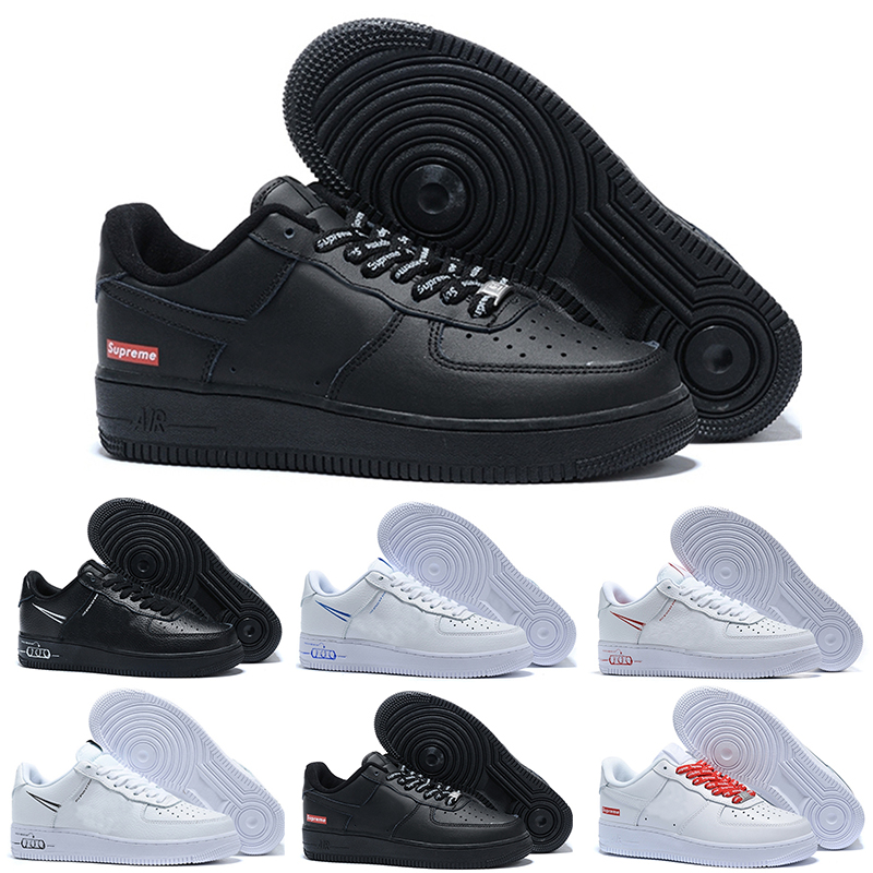 

Classical Running Shoes Men & Women All White Black Low High 1 one Sports Sneakers Air cushion Skate Athletic EUR SZ36-45 KGF96, Color 01