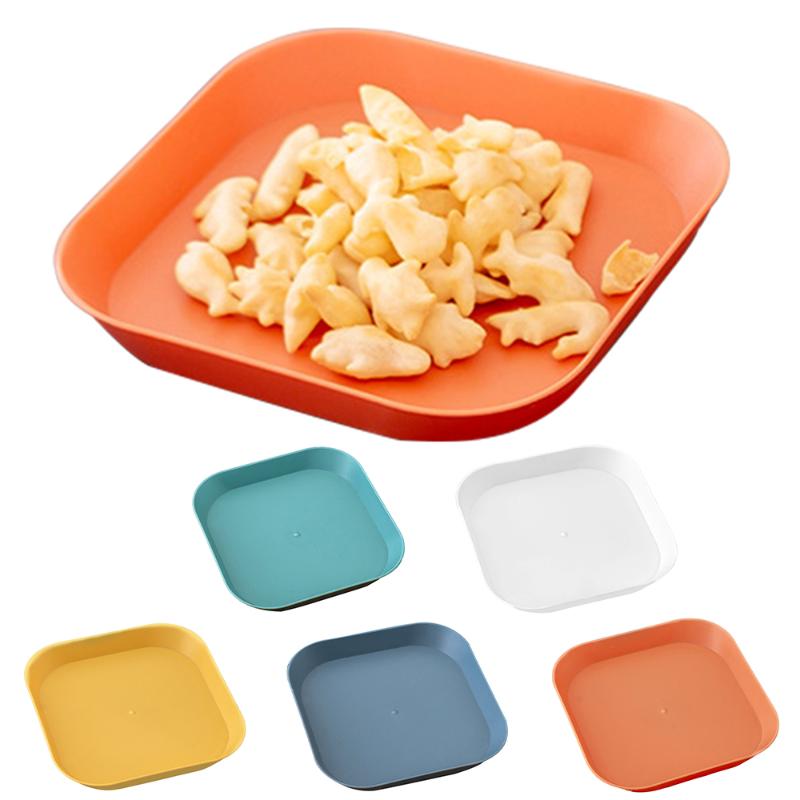 

Dishes & Plates Small Colorful Snack Plate Square Spit Bone Dish Tray For Home Restaurant Tableware Table Fruit Dessert Kitchen Supplies