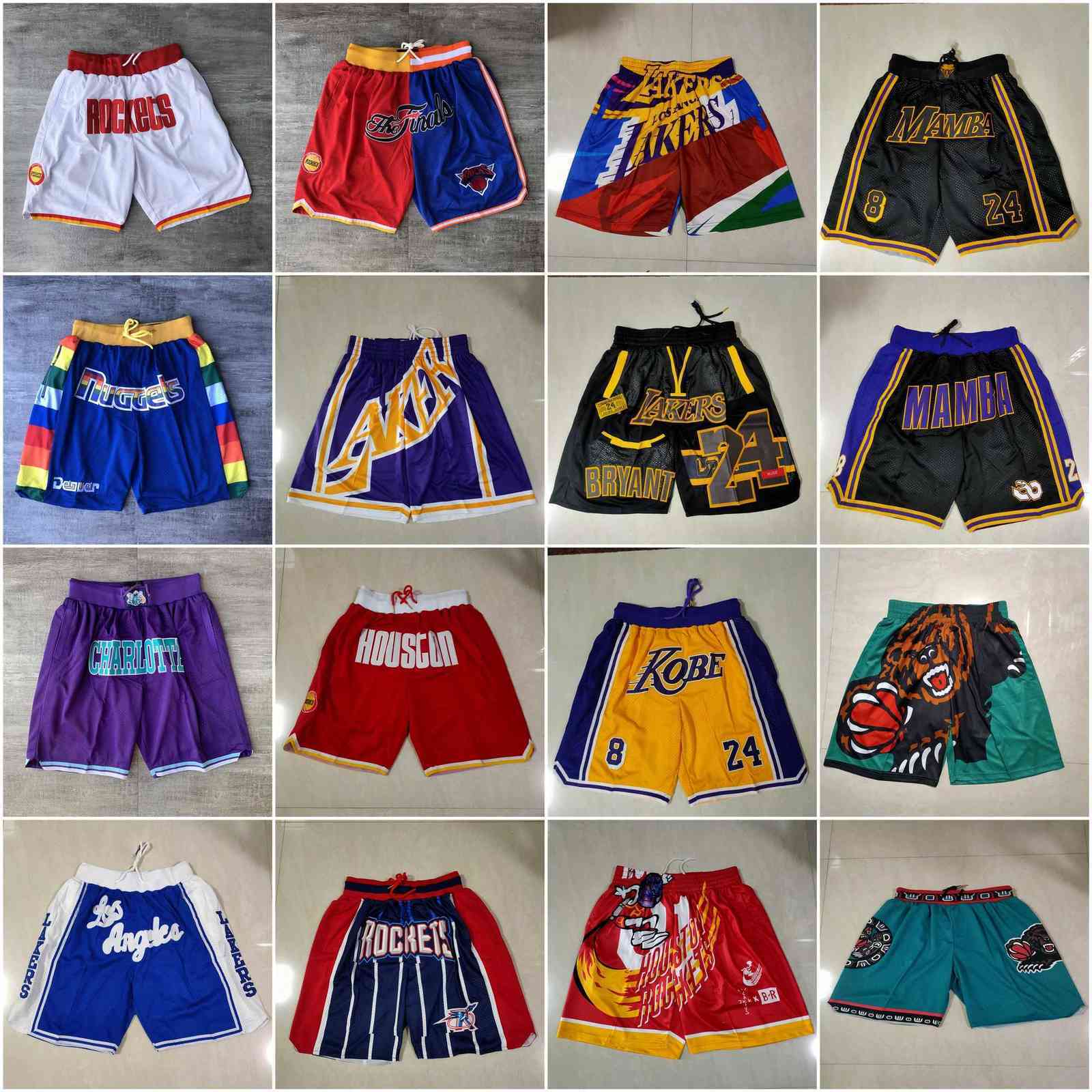 

Lusso Team Basketball Short Co-Branded Just Don Bear Sport Shorts Hip Pop Pant With Pocket Zipper Sweatpants Purple White Black Blue Red, As photo