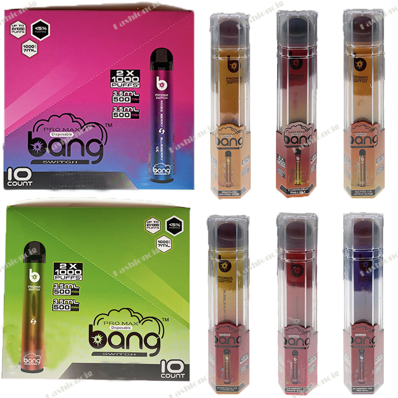 

Newest Bang Pro Max Switch Disposable E-cigarettes 2 x 1000 Puffs 3.5ml Capacity With 1000mAh Battery Inside