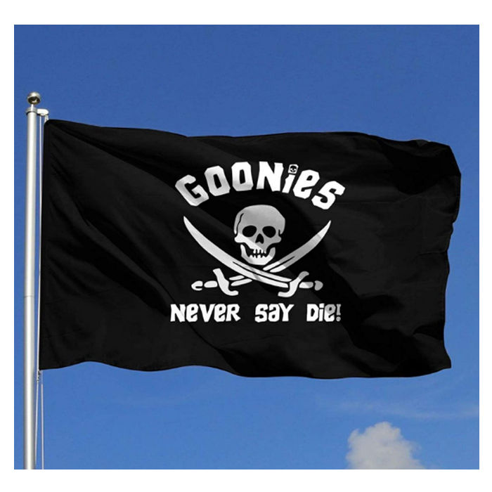 

Goonies Never Say Die 3x5ft Flags Decoration 100D Polyester Banners Indoor Outdoor Vivid Color High Quality With Two Brass Grommets