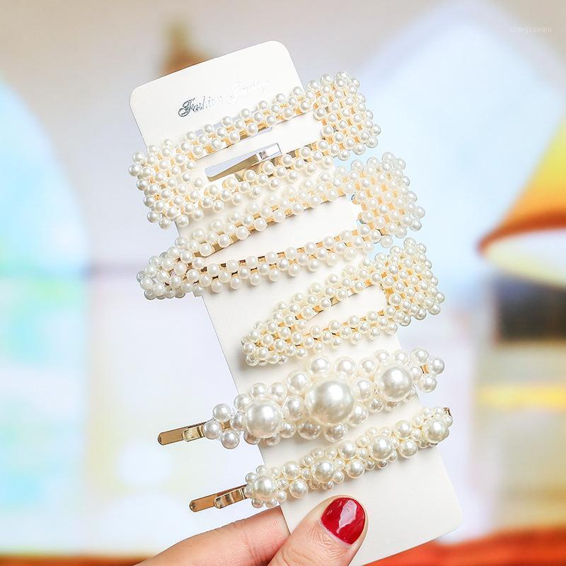 

Hair Clips & Barrettes 1 Set Korea Imitated Pearl Beads For Women Sweet Girl HairPins Handmade Accessories Headwear Hairgrip, Golden;silver
