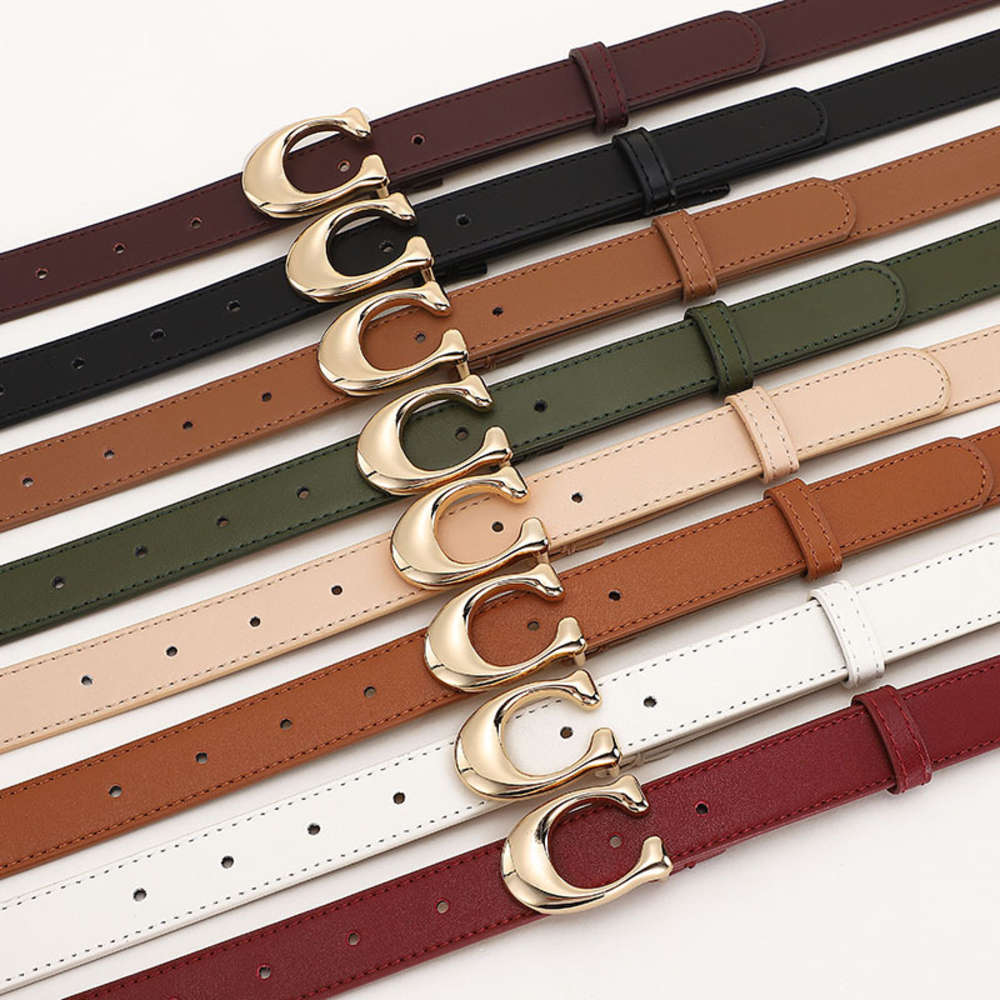 

women's net red C letter double-sided color leather fashion dress pants belt, Black;brown