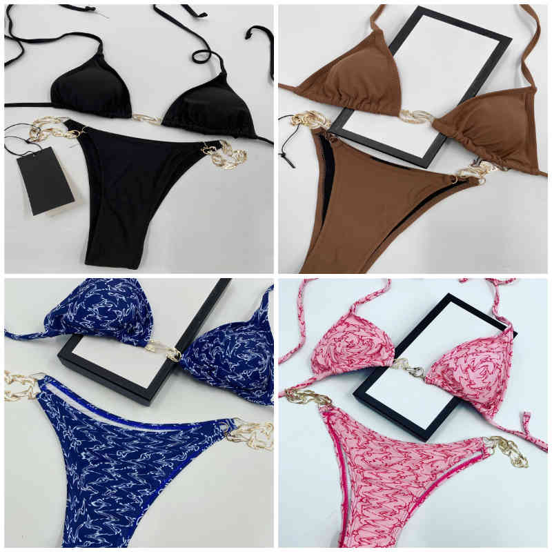 

Fashion G Chain black Women Swimsuits Bikini set Multicolors Summer Time Beach Bathing suits Wind Swimwear