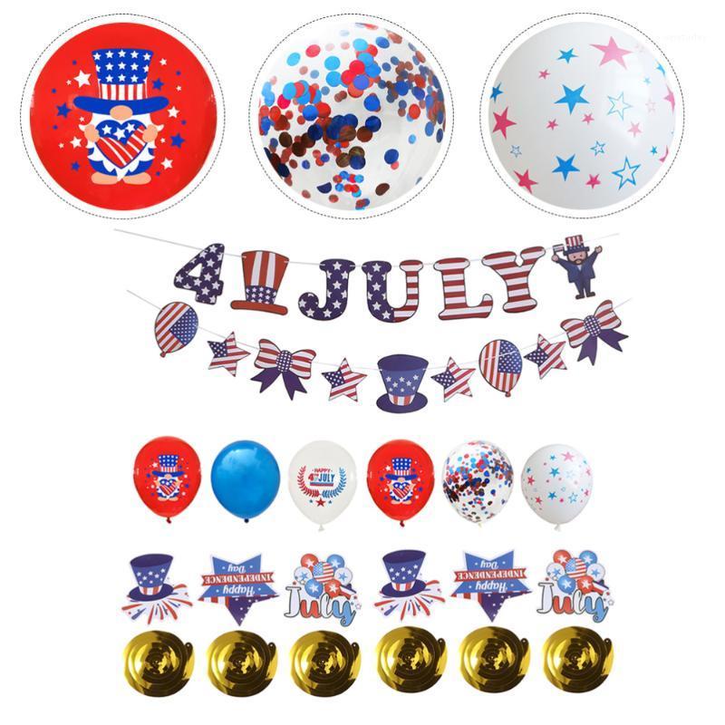 

Party Decoration 1 Set Independence Day Hanging Ornament Festival Banner Decor Balloons