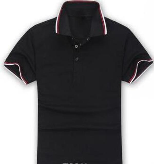 

Designer Embroidery high quality Summer lapel Polo Cotton Shirt Men Short Sleeve Sport Polo Striped fashion Casual Men's Polos, Red