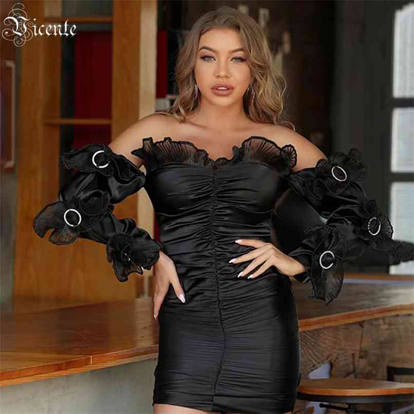 

Ladies Dress Celebrity Party Cocktail Ruffle Design Off-shoulder Draped Black Satin 210520