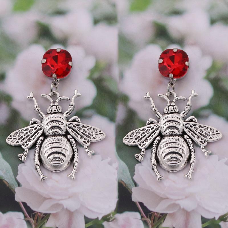 

Dangle & Chandelier Oorbellen Crystal Stone Drop Earrings For Women Vintage Zinc Alloy Big Bee Woman Statement Jewelry Bijoux Femme