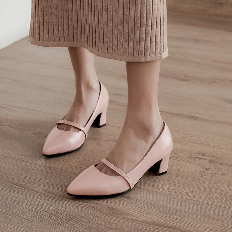 

Dress Shoes Sexy High Heels Women Pumps Pointe 2021 Spring Square Heel Woman 5.5cm Casual Joker, 2 white
