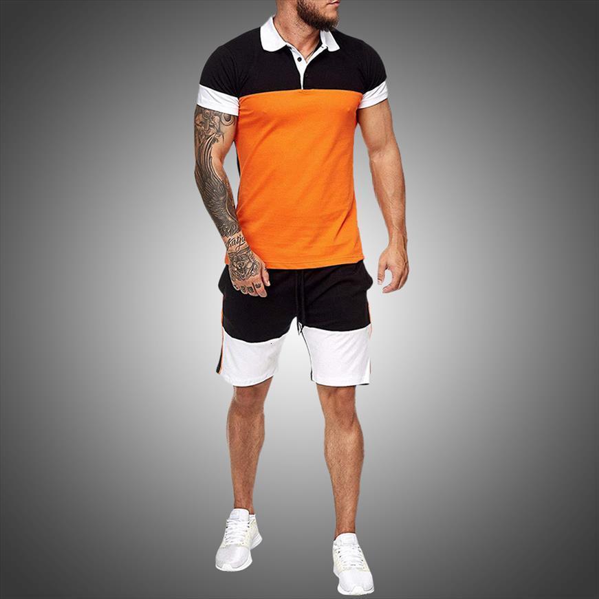 

casual cotton short sleeved men tracksuit t shirt shorts 2 pcs jogger sets summer sweat suits male, Gray