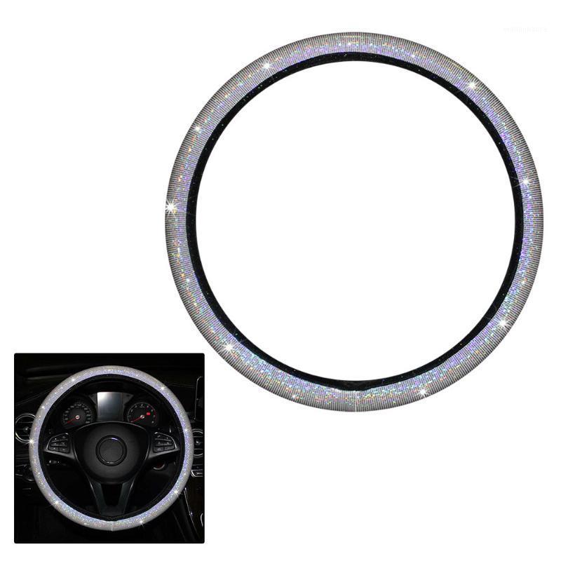 

Steering Wheel Covers 1* Car Cover Anti-Slip Breathable Glitter Bling PU Leather Universal