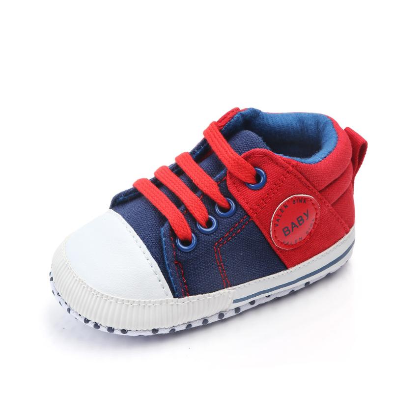

First Walkers Arrived Fashion Baby Canvas Infant Boys Shoes Moccasins Anti-slip Crib Sneakers Casual Lace-up