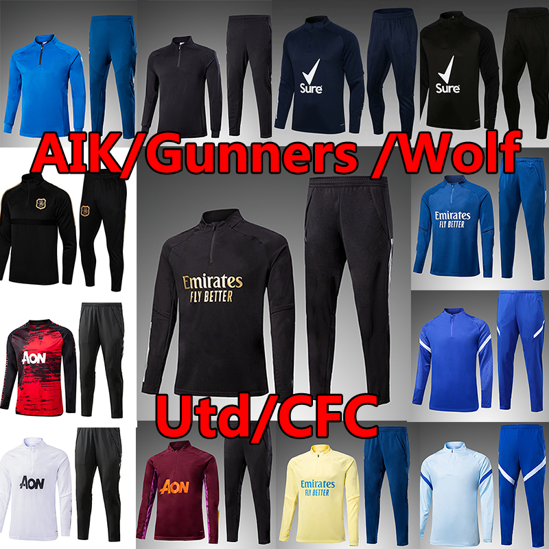 

21/22 AIK Fotboll Wanderers CFC sweater tracksuits sets Manchester soccer jerseys 2020 21 Wolves Neves James Werner B.FERNANDES SAKA jogging football Training Suit, C566# man utd