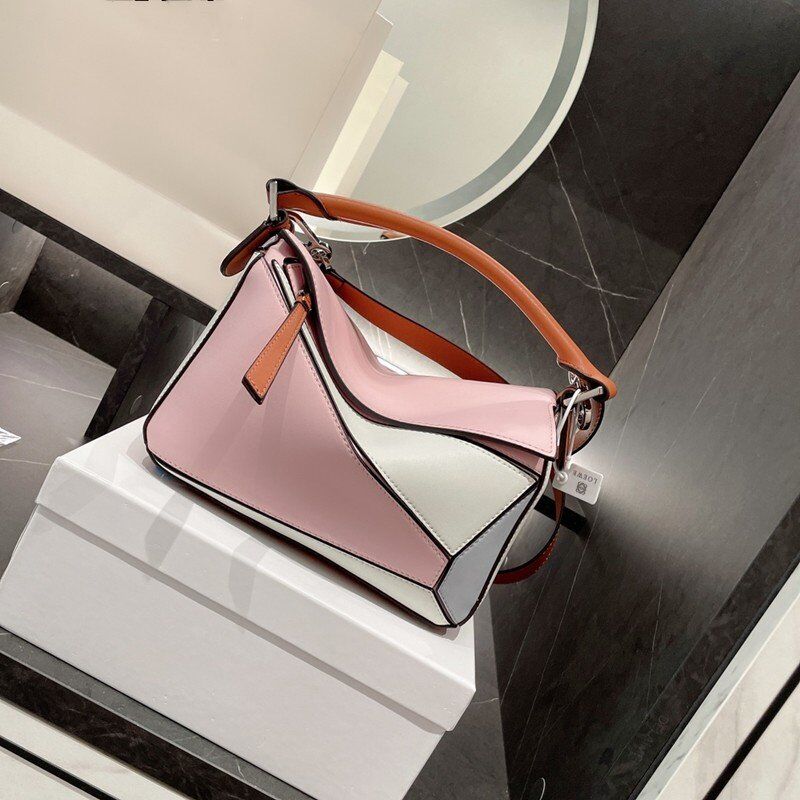 

Handbag Geometric Bag Splicing Color Contrast Hand Carry European and American Fashion Bags For Women Gift Box Designers Handbags LCM, Bubble column
