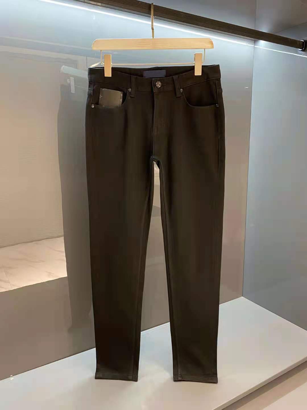 

2021 Autumn and winter paris ITLAY SKINNY jeans Casual Street Fashion Pockets Warm Men Women Couple Outwear free ship zdll0817., Black