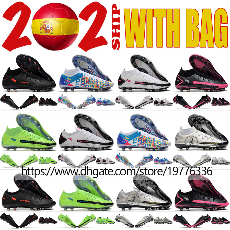 

Mens Boots Phantom GT Elite AG Football Shoes Outdoor Ankle Socks ACC Soccer Cleats Green White Black Red Silver Multi Leather Trainers Footwear Size EUR39-46, Shoes original box