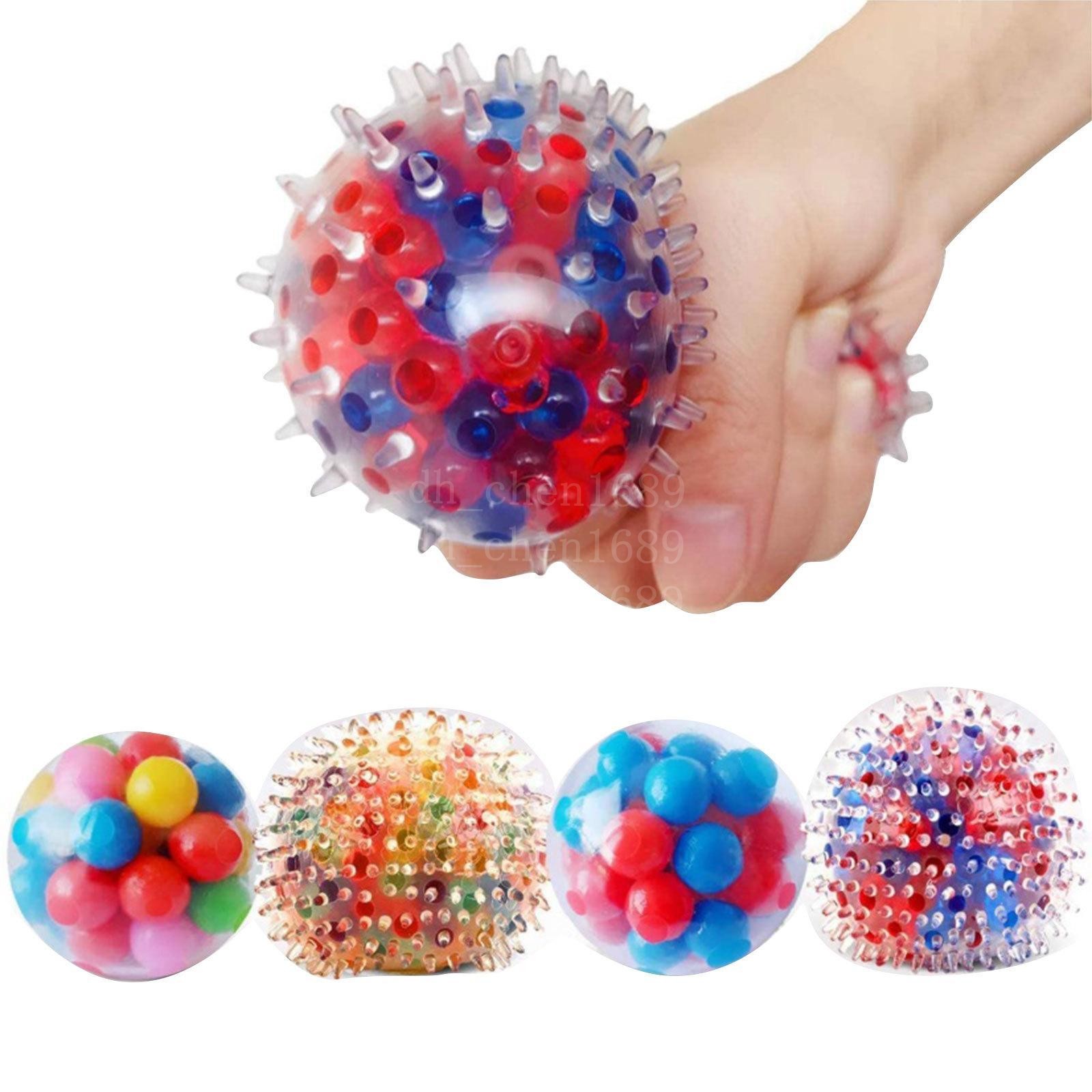 

In Stock Squeeze Ball Toy Relieve Stress DNA Squish Stress Ball Colorful Beads New Fashion Hand Exercise Tool for Kids / Adults