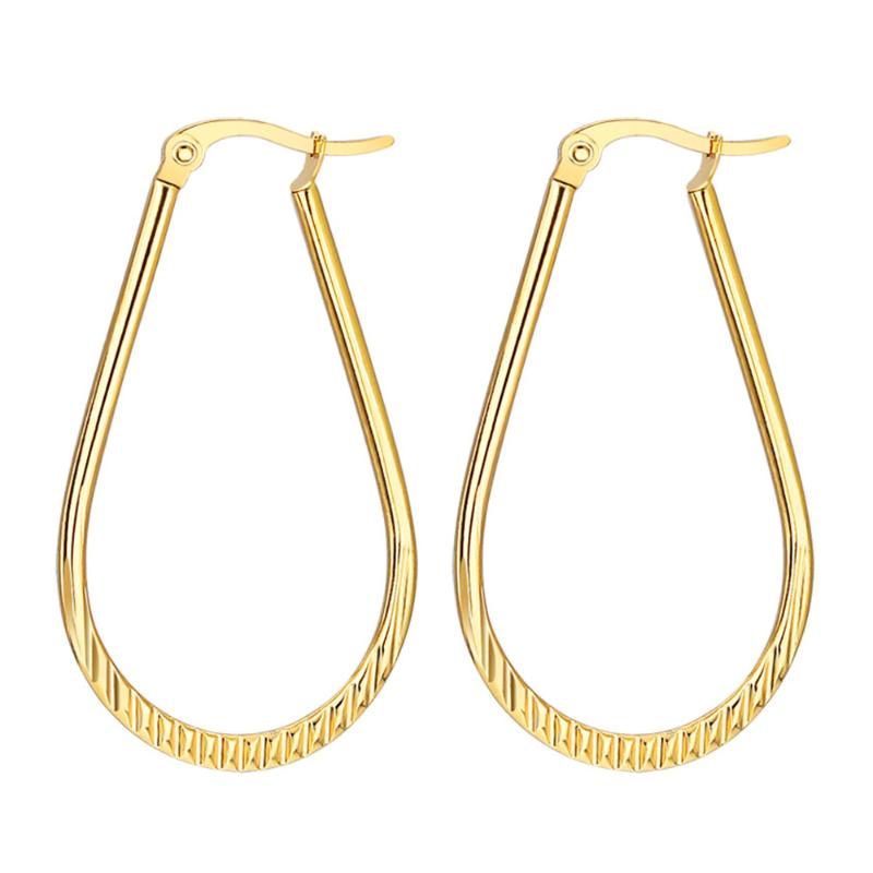 

Hoop & Huggie FIREBROS 2021 Trends Boho Women Stainless Steel Earring 40mm Big Geometric Earrings Gold Silver Color