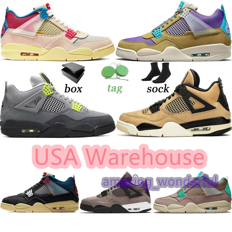 

2021 University Blue 4 4s mens Basketball Shoes Fast delivery from US warehouse white oreo metallic purple black cat bred shimmer cactus jack sneakers With Box