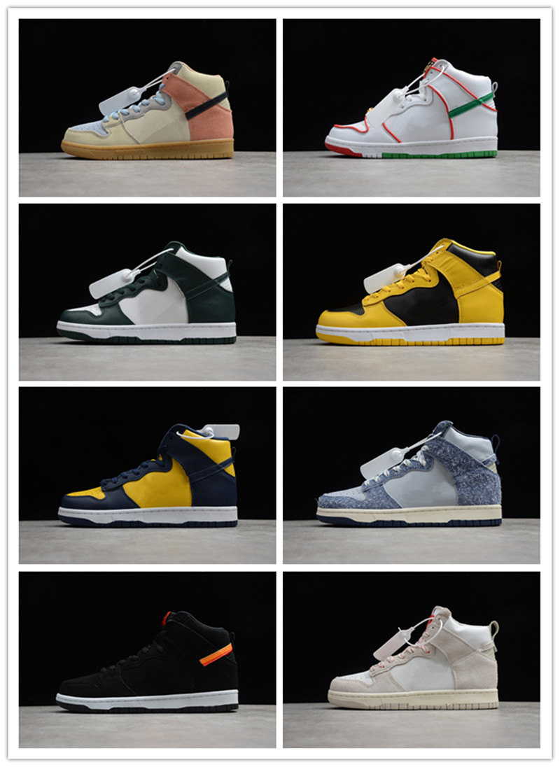 

HIgh top SB DUNKS Board Shoes White green Deep blue wool grinding Outdoor Basketball sneaker 36-45 For Men&Women black Casual Trainers