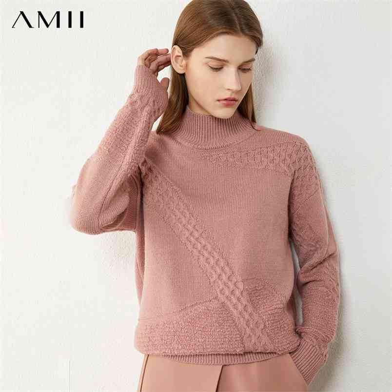 

Minimalism Winter Sweaters For Women Fashion Solid Women's Turtleneck Sweater Loose Woolen Female Pullover Tops 12030482 210527, Yellow