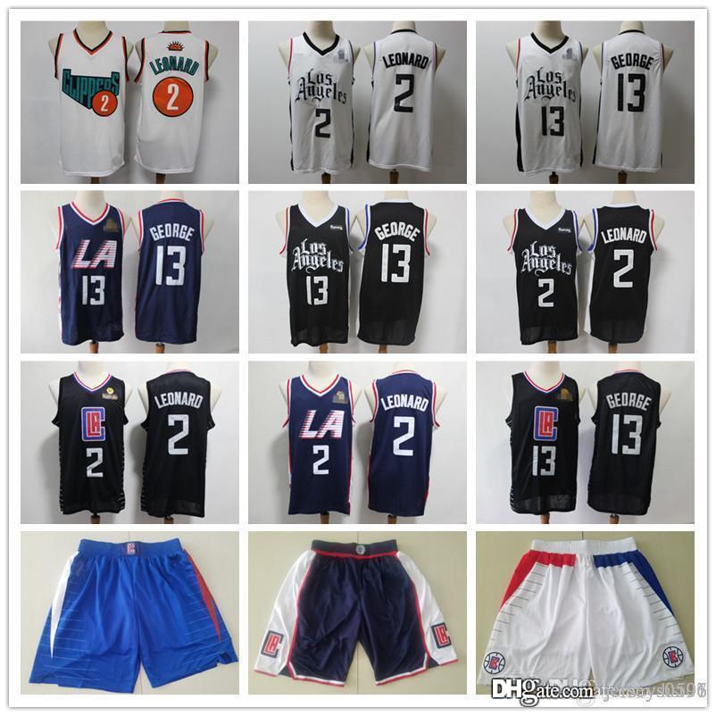 

Mens Los AngelesClippersThrowback Jersey Paul 13 GeorgeKawhi 2 LeonardBasketball Shorts Basketball Jersey black navy, Color