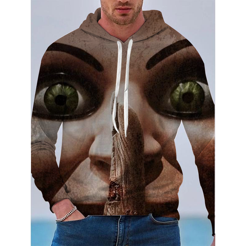 

Halloween Cross eye Pattern Men s 3D Printing Hoodie Visual Impact Party Top Punk Gothic Round Neck High Quality American Sweatshirt Hoodie, Black