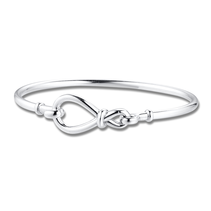 

Infinity Knot Bangle 925 Sterling Silver Best Friend Women & Men Fashion Love Sign Charms Jewelry Bracelets
