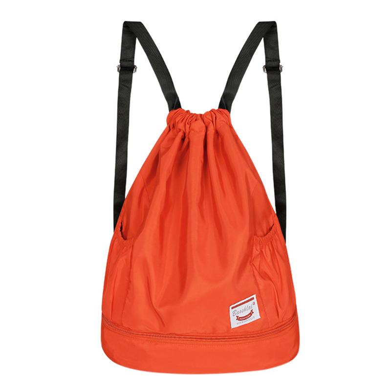 

Backpack Unisex Package Waterproof Nylon 6 Colors Outdoor Fitness Drawstring Women Bag Beam Mouth Sports Bags Solid Black Orange, Pp