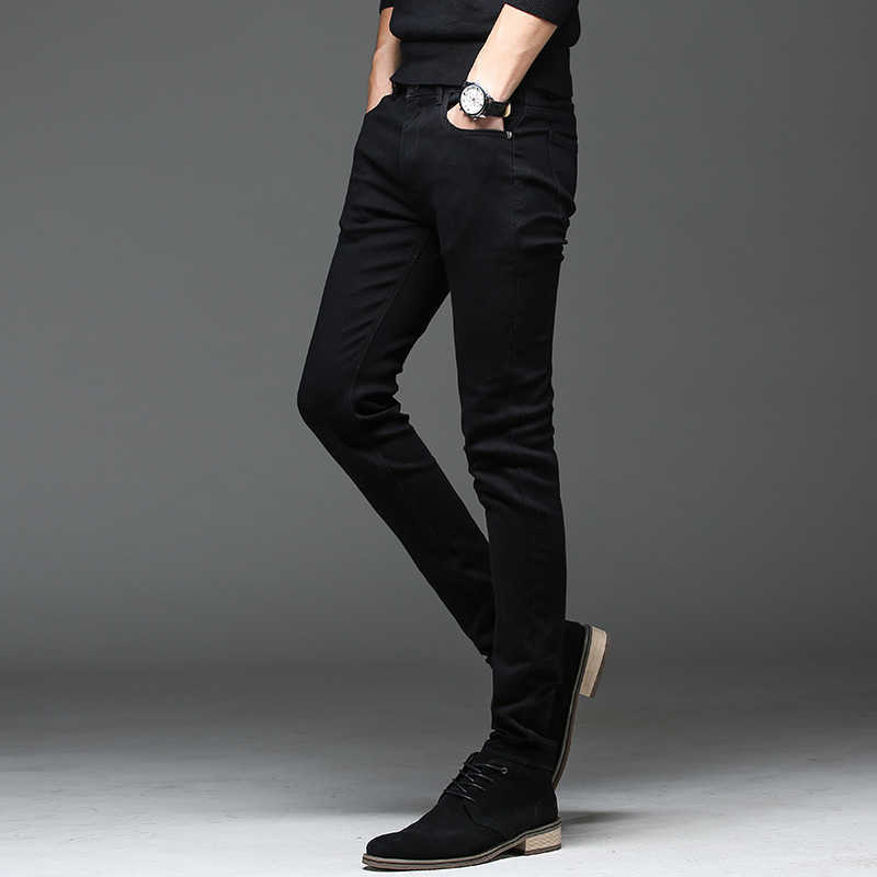

Slim Stretch Men Pencil Pants Skinny Jeans Black Men Jeans High Quality Casual X0621