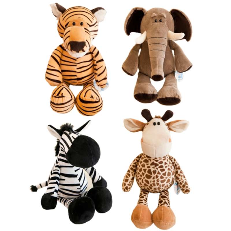 

Wild Friends Stuffed Toys Jungle Animals Soft Creative Children Gift Plush Dog Zebra Elephant Lion Fox giraffe Kid Playmate Doll 210929