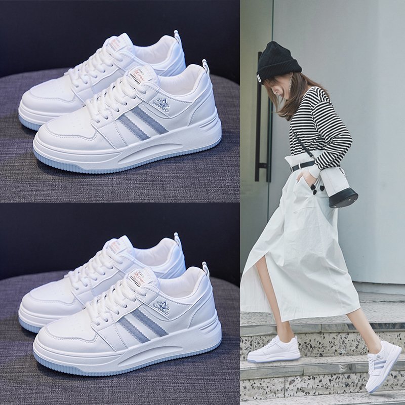 

Sandals Small White Shoes Korean Version of Joker Women's Platform Breathable Casual for Women Sneakers 7Z1S, White and black