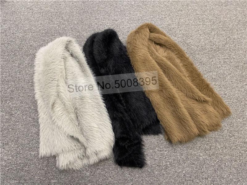 

Scarves Woman Fluffy Alpaca Blend Scarf Grey Black Camel Long Scarfs 2021