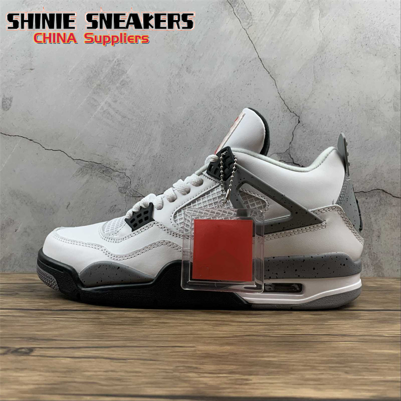 

Mens 4 IV White Cement Basketball Shoes Jumpman 4s Sneakers US7-13 Ship