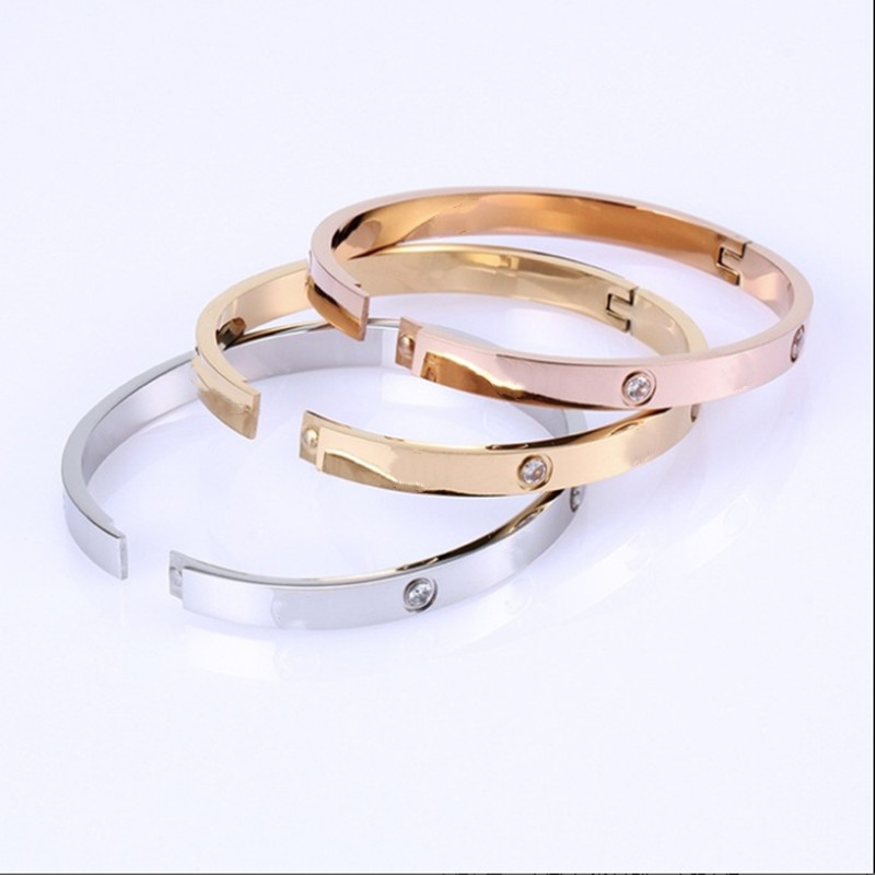 

Love Luxury bracelet for lady fashion bangle mens designer jewelry silver rose gold Titanium steel no screwdriver Clasp designs friendship bracelets bangles
