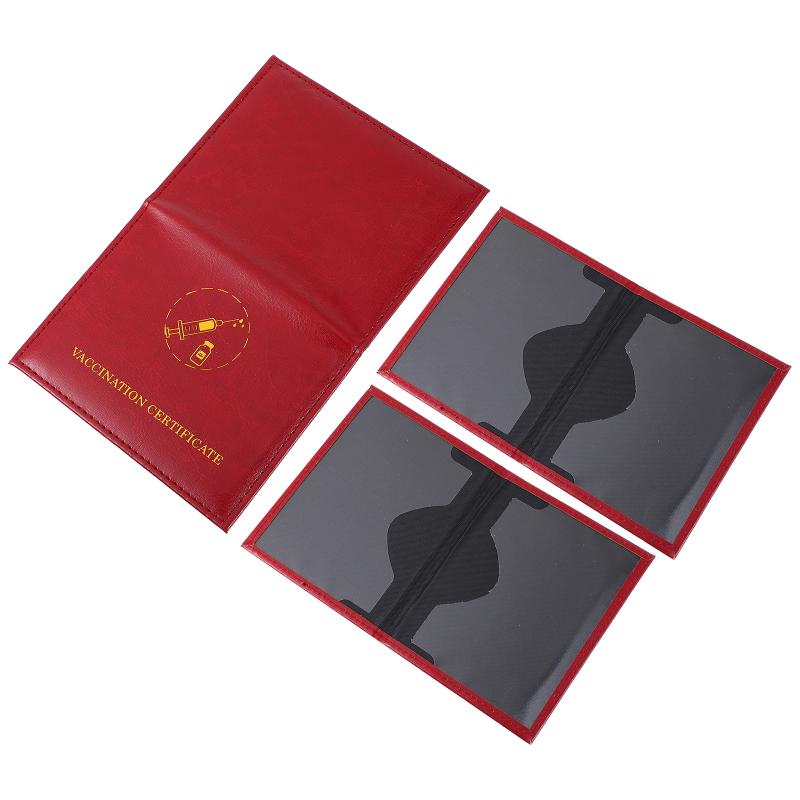 Storage Bags 3pcs PU Leather Vaccine Certificate Covers Useful Cards Holder Protectors-image-736485536